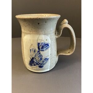 Art Studio Pottery Mug Fish Design‎ Signed